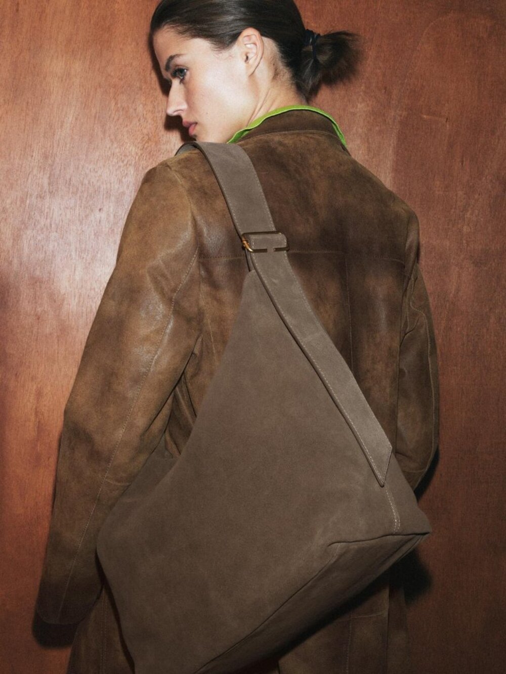 ZARA Maxi Leather Bucket Shoulder Bag, Brown 6076/710/700 NWT $189 - Picture 4 of 5